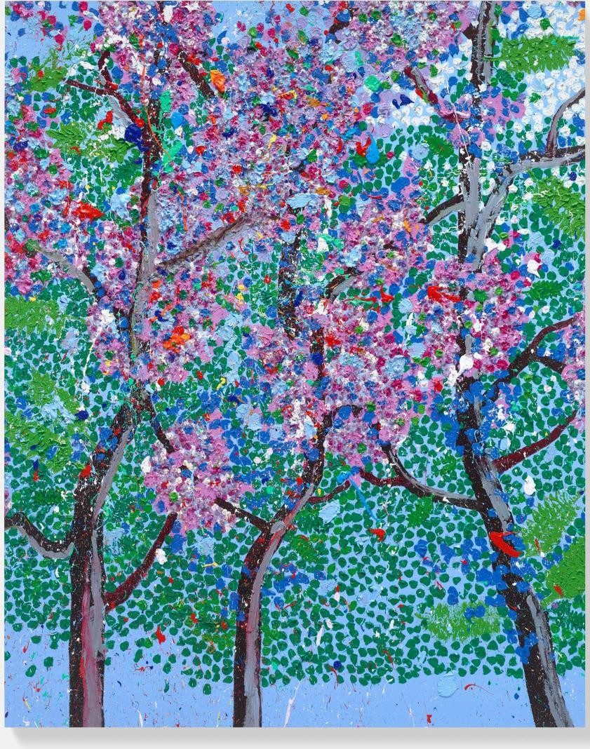 Damien Hirst, Gratitude, from The Emotions: blossom trees in pink, white and blue