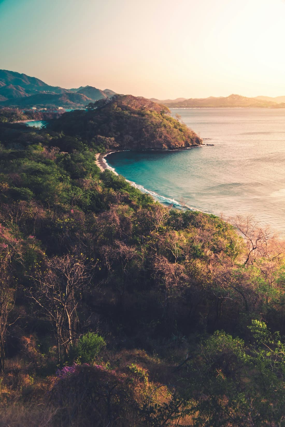 Pacific coast of Costa Rica at sunset